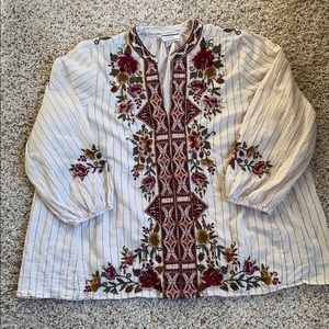 Gorgeous Johnny Was Workshop Embroidered Top Sz M